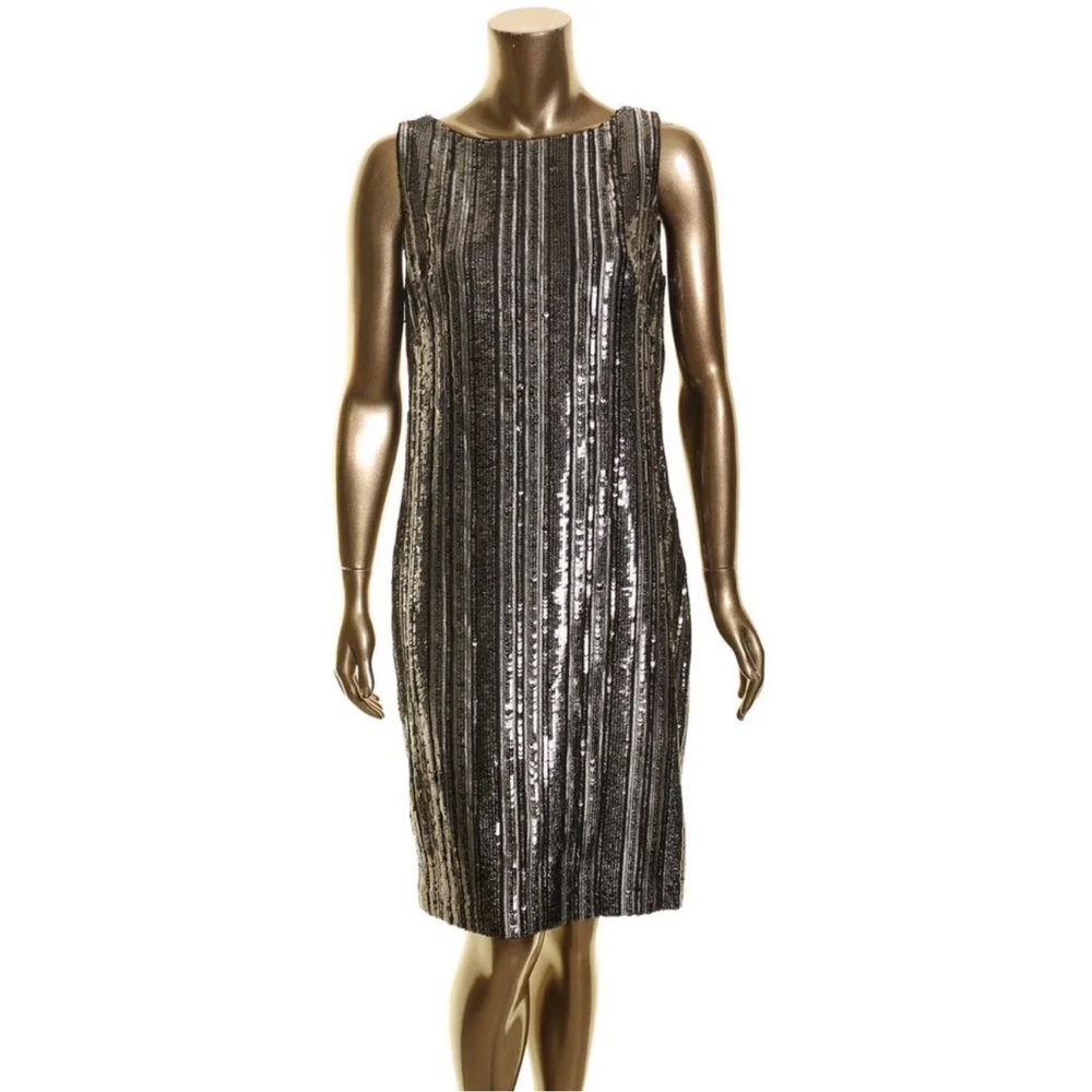 Mini Black Sequin Trapeze Dress endless rose